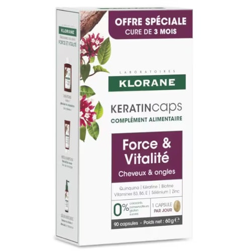 Klorane trio keratincaps  3 cajas 30 capsulas