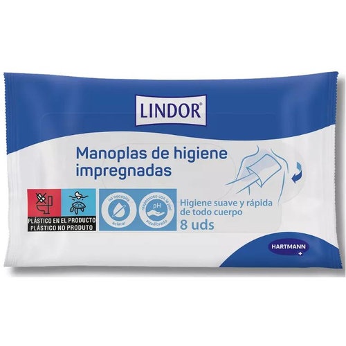 Lindor manoplas de higiene (8 manoplas)