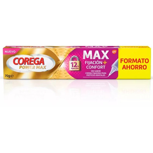 Corega max fijacion + confort (1 tubo 70 g sin sabor)