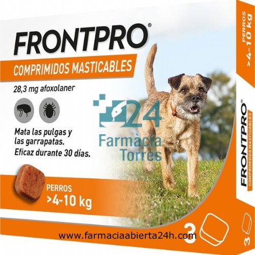 FRONTPRO 28 mg COMPRIMIDOS MASTICABLES PARA PERROS > 4-10 kg