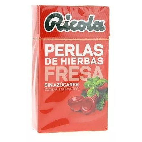 Ricola perlas sin azucar (1 envases 25 g sabor fresa)