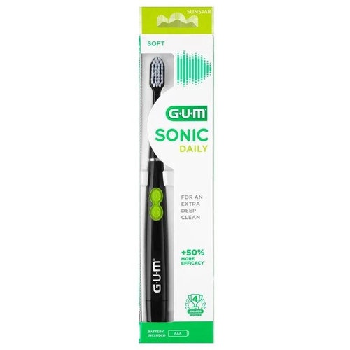 Cepillo dental sonico a pilas gum sonic daily 1 unidad color negro - gum activital sonic