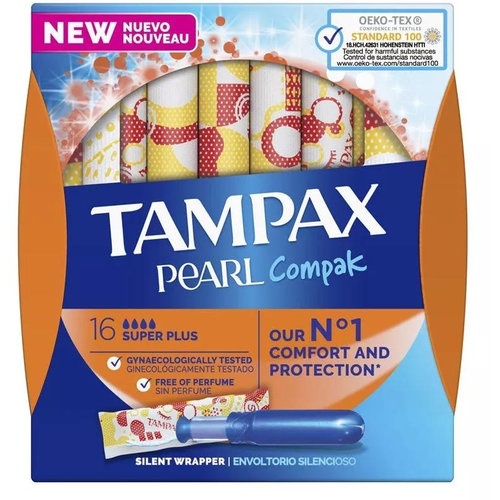 Tampax compak pearl  20 unidades super plus