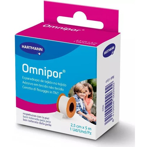 ESPARADRAPO HIPOALERGICO - OMNIPOR (DE PAPEL 5 M X 2,5 CM)