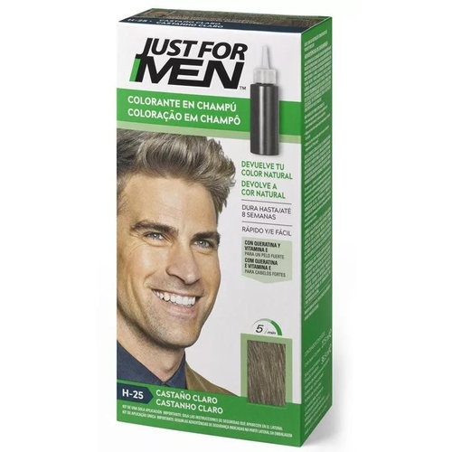 JUST FOR MEN - CHAMPU COLORANTE (66 CC CASTAÑO CLARO)