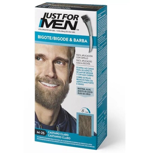 JUST FOR MEN BIGOTE Y BARBA - GEL COLORANTE (30 CC CASTAÑO CLARO)