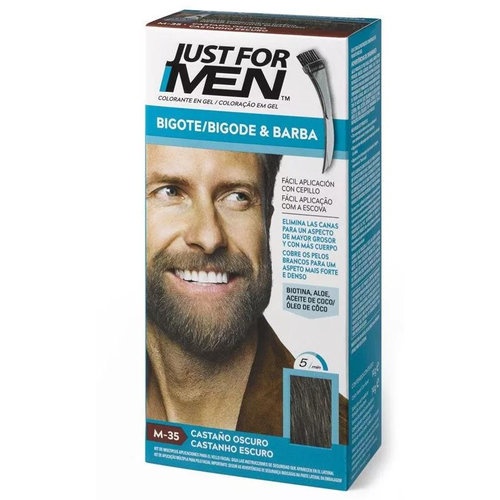 JUST FOR MEN BIGOTE Y BARBA - GEL COLORANTE (30 CC CASTAÑO OSCURO)