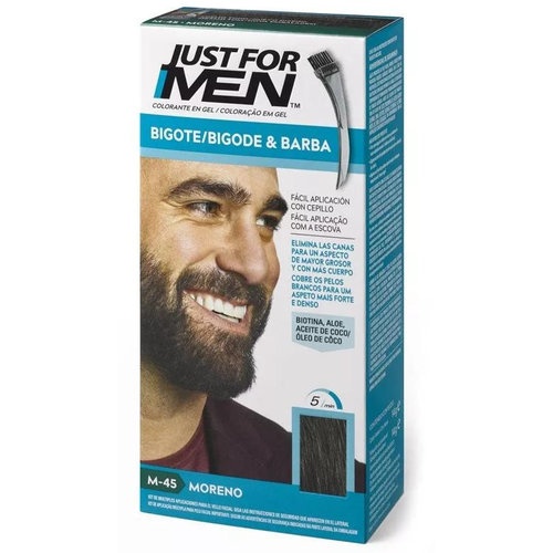 JUST FOR MEN BIGOTE Y BARBA - GEL COLORANTE (30 CC MORENO)