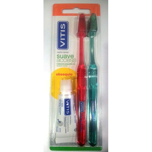 CEPILLO DENTAL ADULTO - VITIS ACCESS (SUAVE BLISTER 2 U)