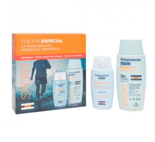 Pack sport fotoprotector isdin fusion spf50+ (gel 1 envase 100 ml + water 1 envase 50 ml)