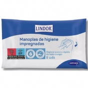 Lindor manoplas de higiene (8 manoplas)