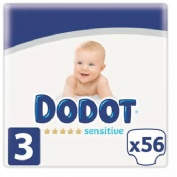 Pañal infantil dodot sensitive talla 3 6-10 kg 56 unidades