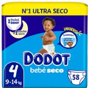 Pañal infantil - dodot bebe seco value (talla 4 9-14 kg 58 unidades pack)