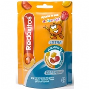 Redoxitos extra defensas  25 caramelos goma sabor naranja fresa y fruta tropical