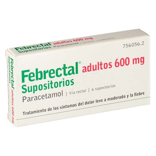 FEBRECTAL ADULTOS 600 mg SUPOSITORIOS , 6 supositorios