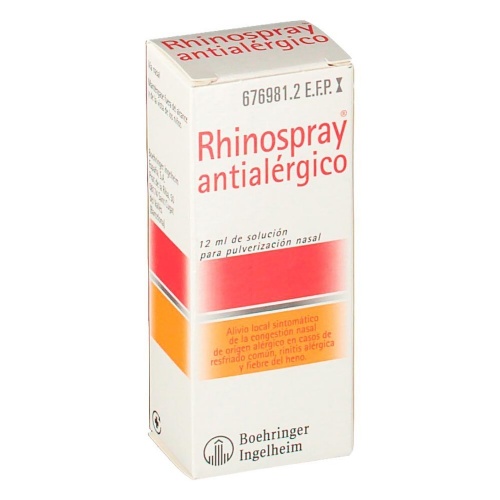 RHINOSPRAY ANTIALERGICO 1,18 MG/ML + 5,05 MG/ML SOLUCION PARA PULVERIZACION NASAL, 1 envase pulveriz