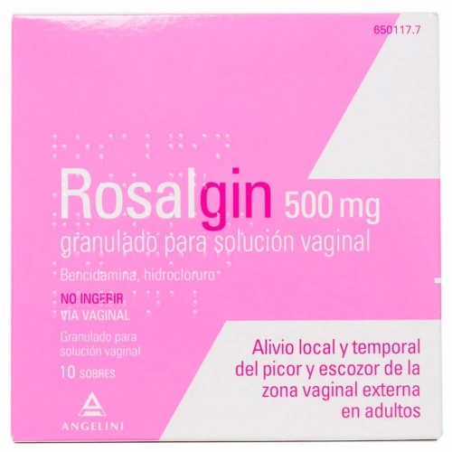 ROSALGIN 500 mg GRANULADO PARA SOLUCION VAGINAL, 10 sobres