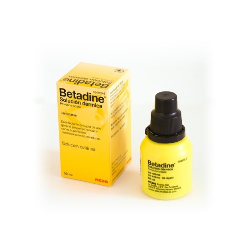 BETADINE 100 MG/ML SOLUCIÓN CUTÁNEA , 1 frasco de 50 ml