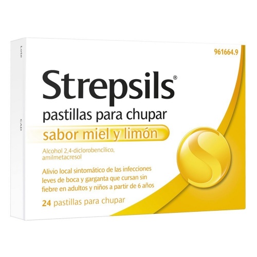 STREPSILS PASTILLAS PARA CHUPAR SABOR MIEL Y LIMON , 24 pastillas